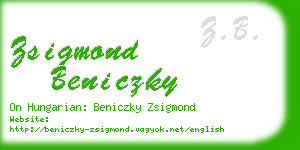 zsigmond beniczky business card